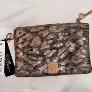 Consuela Iridescent Leopard Wristlet